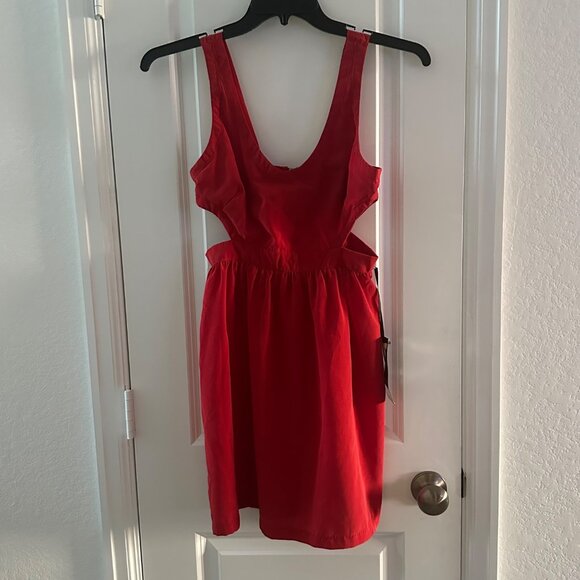 Ali & Kris Pomperian Red Cutout Dress Medium - Picture 1 of 7